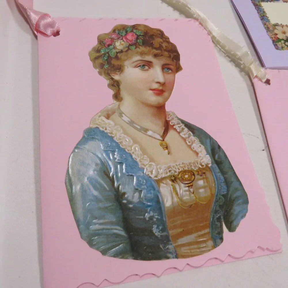 Victorian Gift Tags Cardstock with some embossed images & glitter paint accents